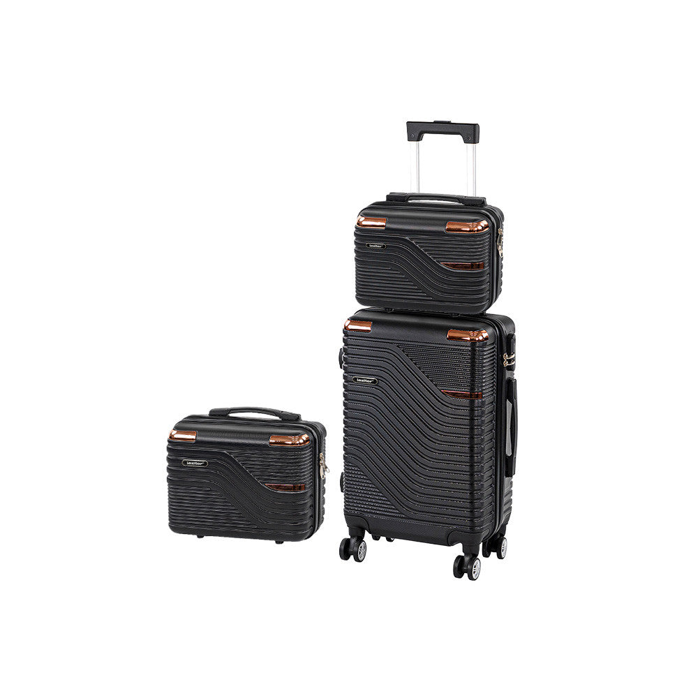TraveLux Urban XII gurulós bőrönd szett fekete