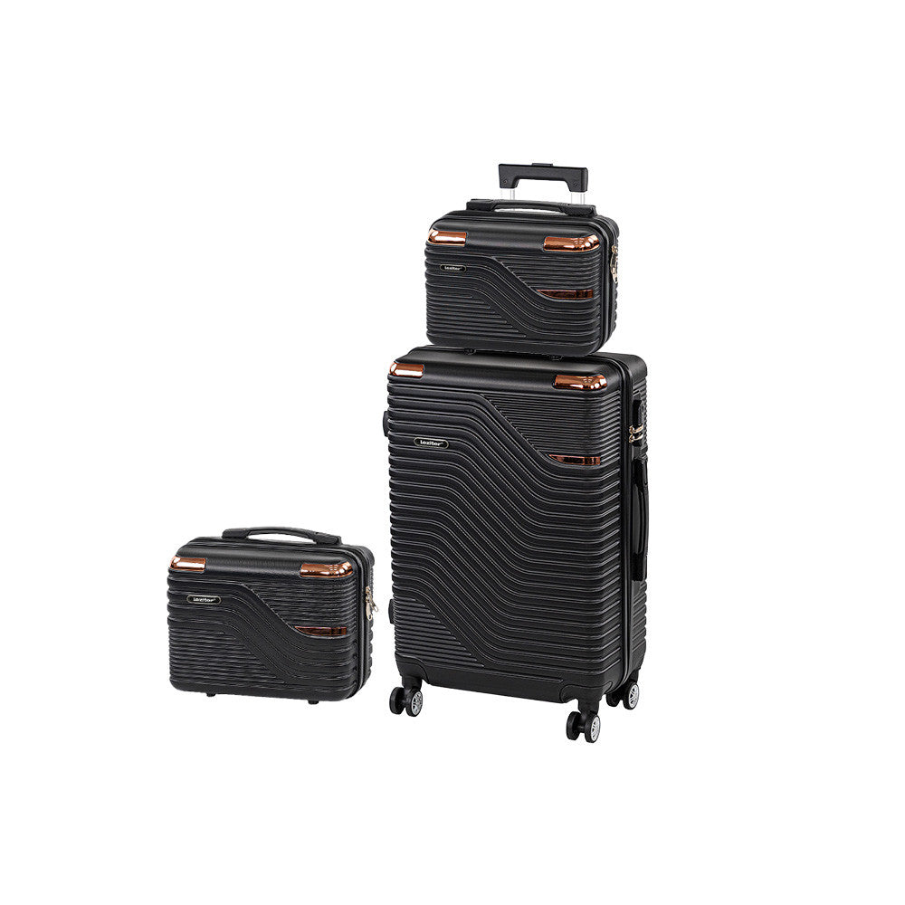 TraveLux Urban XIII gurulós bőrönd szett fekete