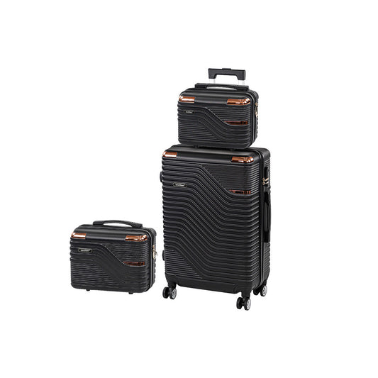 TraveLux Urban XIII gurulós bőrönd szett fekete