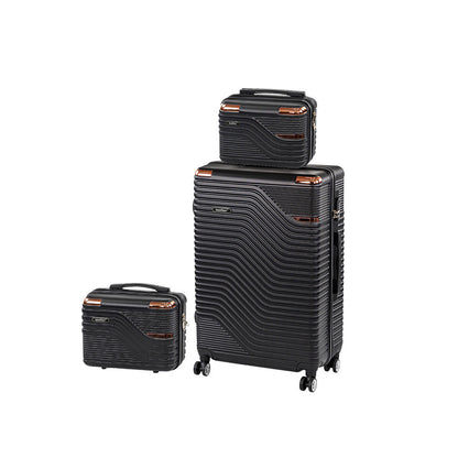 TraveLux Urban XIV gurulós bőrönd szett fekete
