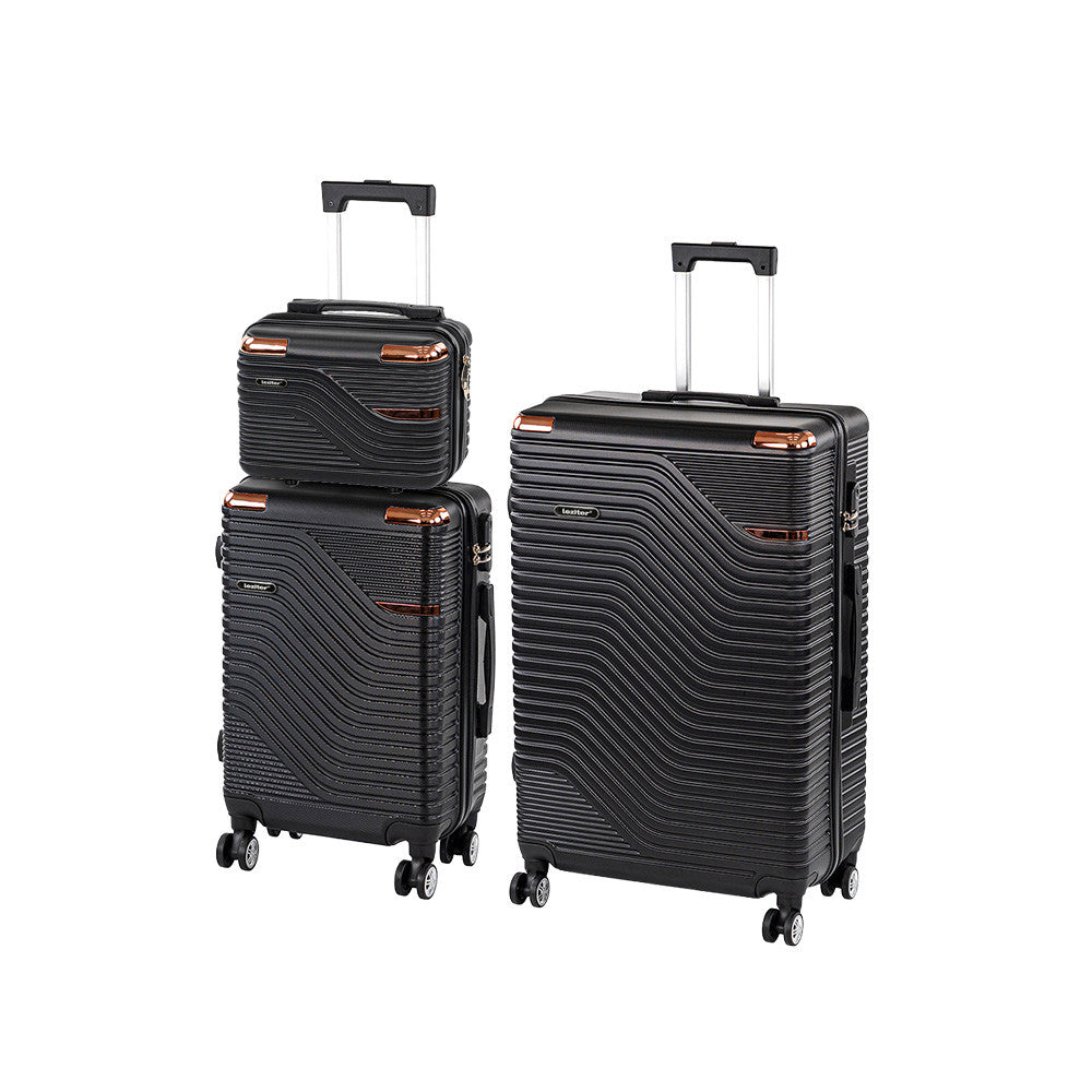 TraveLux Urban XVI gurulós bőrönd szett fekete