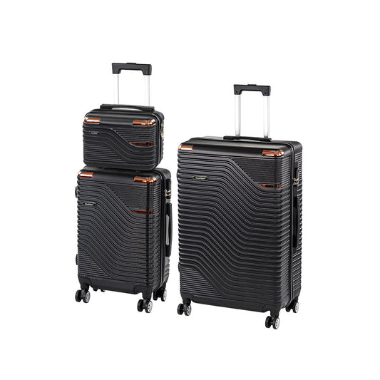 TraveLux Urban XVI gurulós bőrönd szett fekete