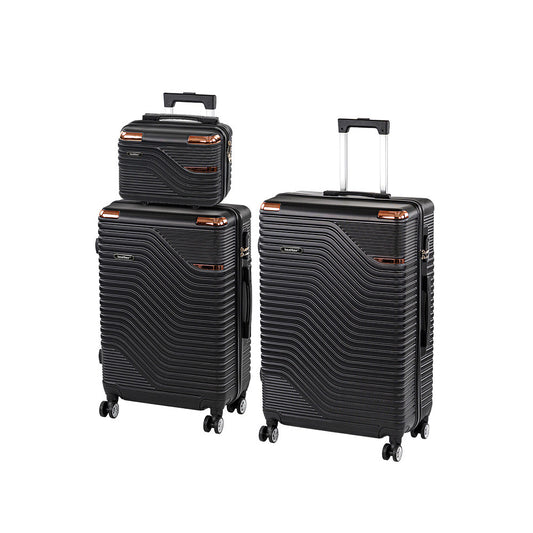 TraveLux Urban XVII gurulós bőrönd szett fekete