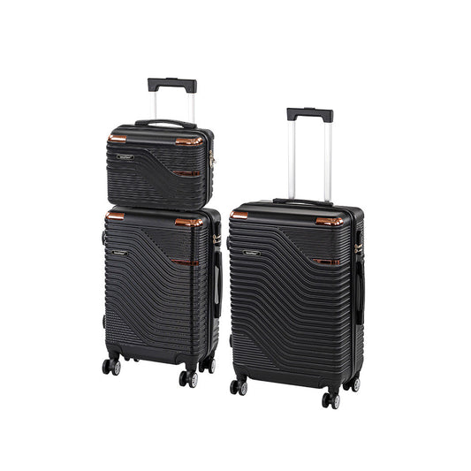 TraveLux Urban XVIII gurulós bőrönd szett fekete