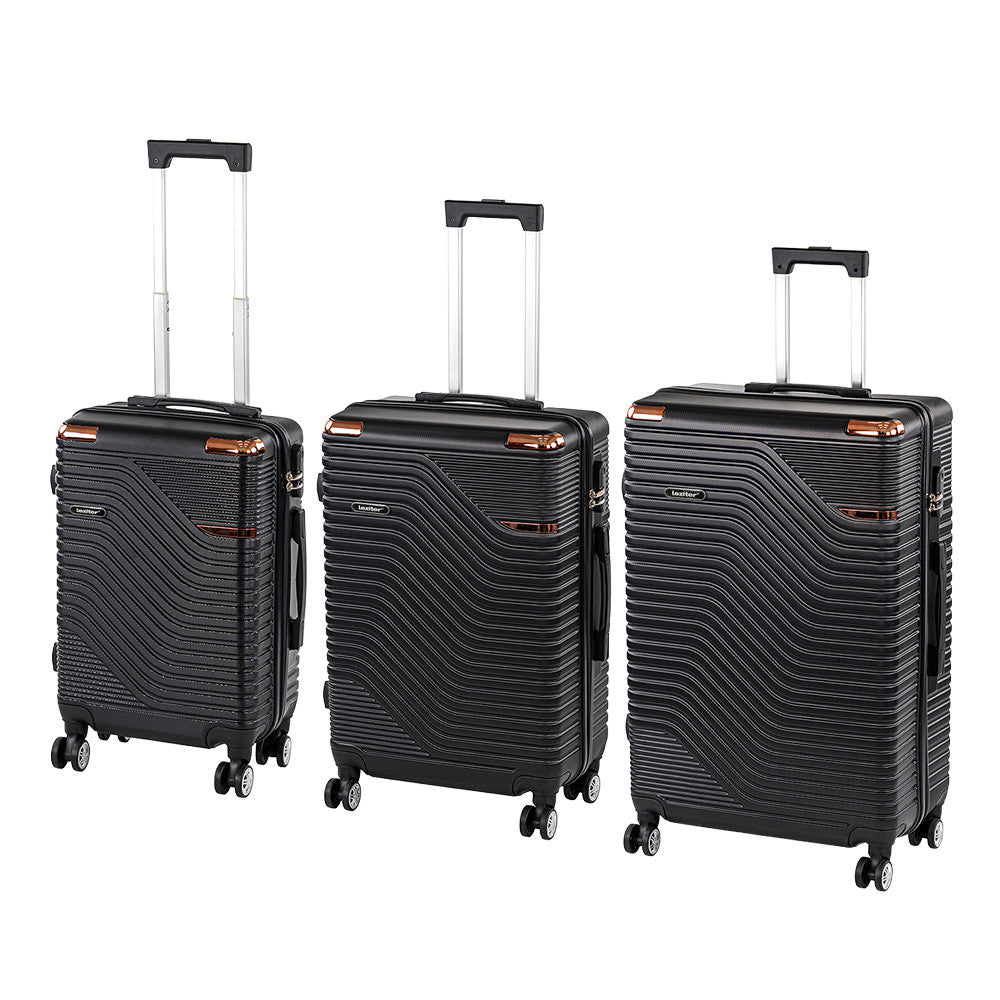 TraveLux Urban XXI gurulós bőrönd szett fekete