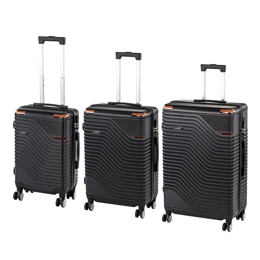 TraveLux Urban XXI gurulós bőrönd szett fekete