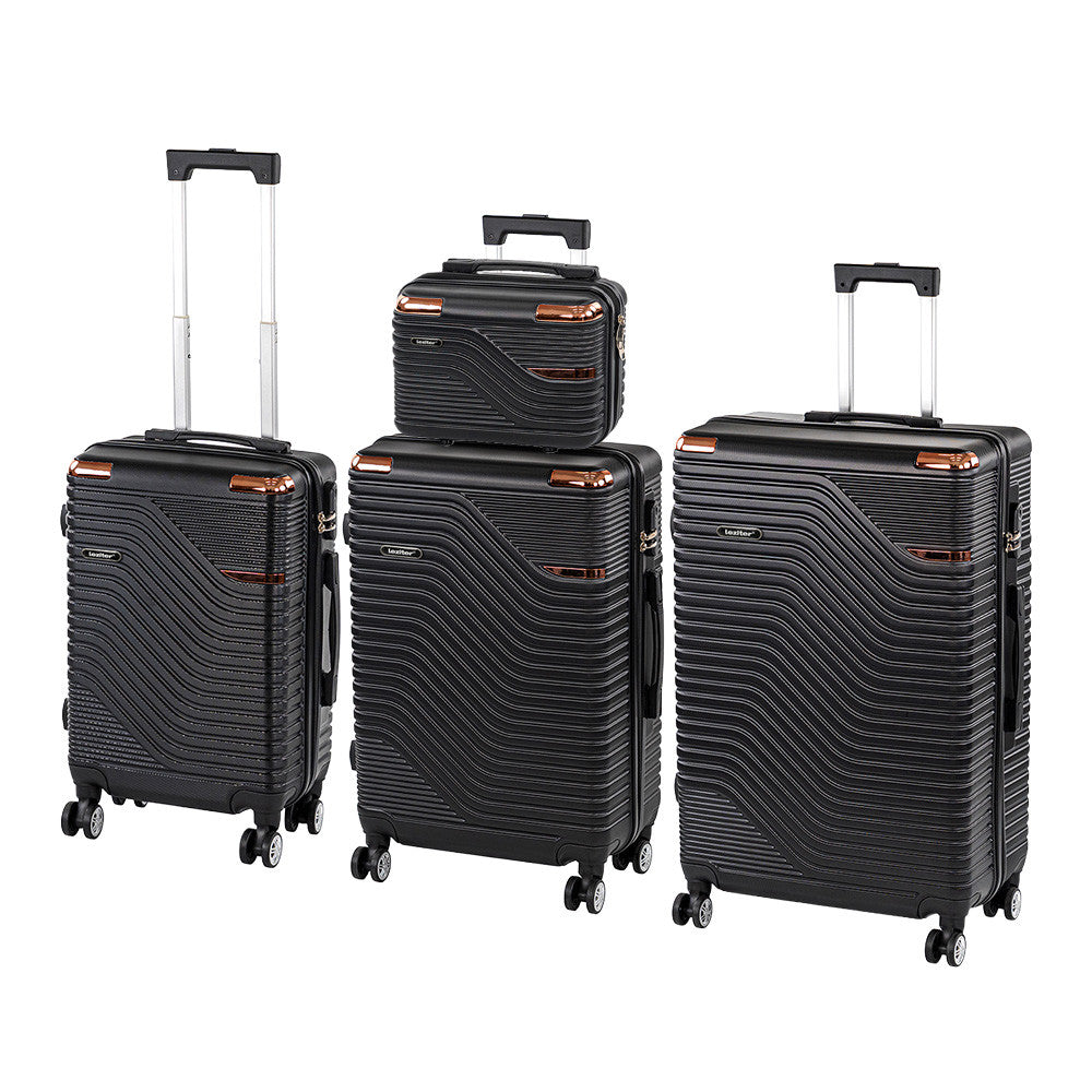TraveLux Urban XXIV gurulós bőrönd szett fekete