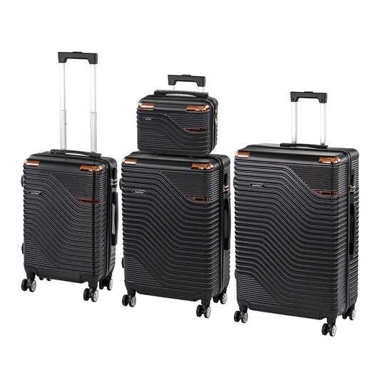 TraveLux Urban XXIV gurulós bőrönd szett fekete