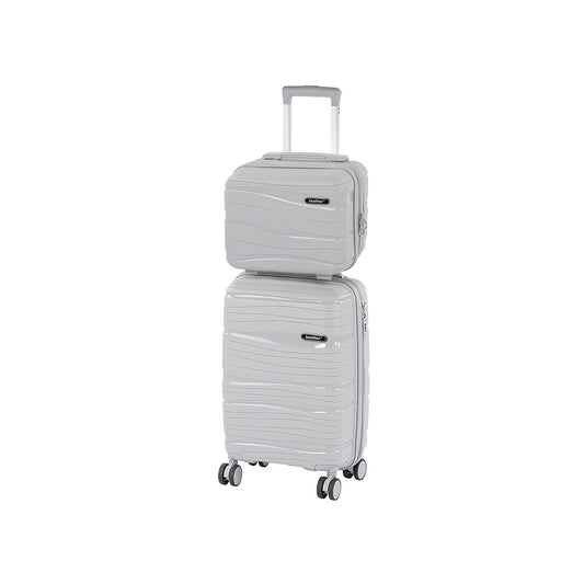 TraveLux Voyager II gurulós bőrönd szett szürke