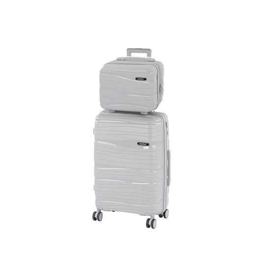 TraveLux Voyager III gurulós bőrönd szett szürke