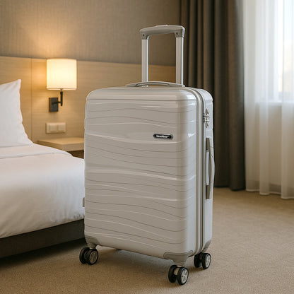 TraveLux Voyager IV gurulós bőrönd szett szürke