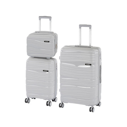 TraveLux Voyager IX gurulós bőrönd szett szürke