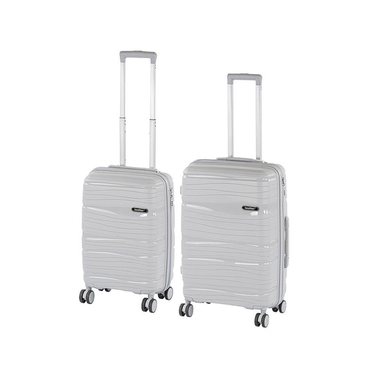 TraveLux Voyager V gurulós bőrönd szett szürke