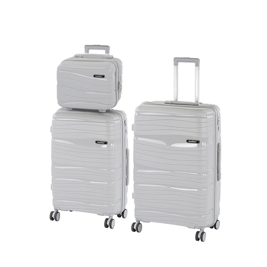 TraveLux Voyager X gurulós bőrönd szett szürke