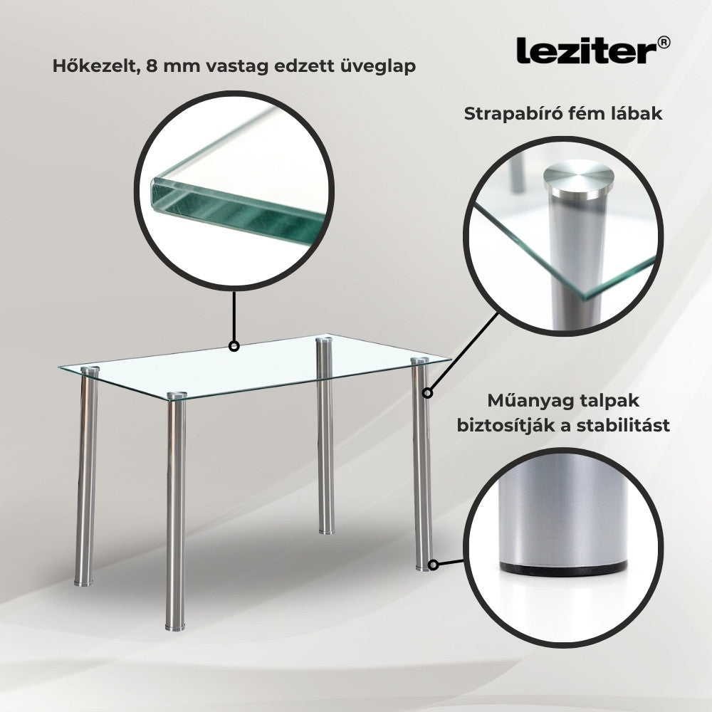 Velon 4+1 étkező garnitúra fehér-szürke