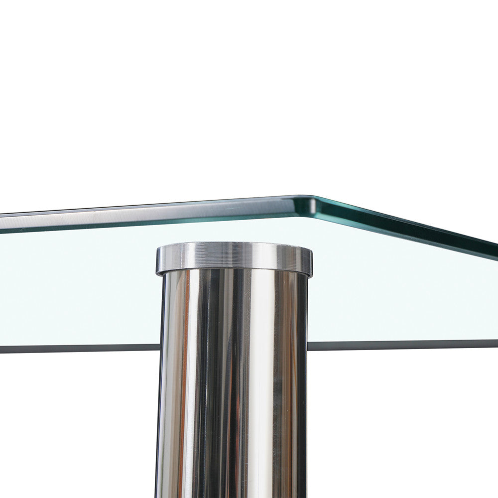 Berna 140 cm szögletes üveg étkezőasztal transparent