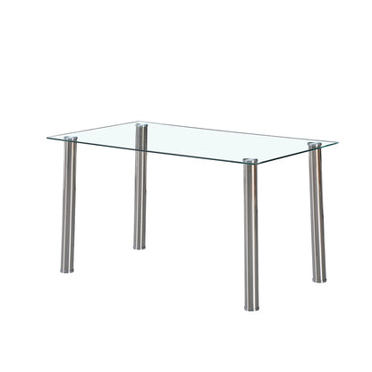 Berna 140 cm szögletes üveg étkezőasztal transparent