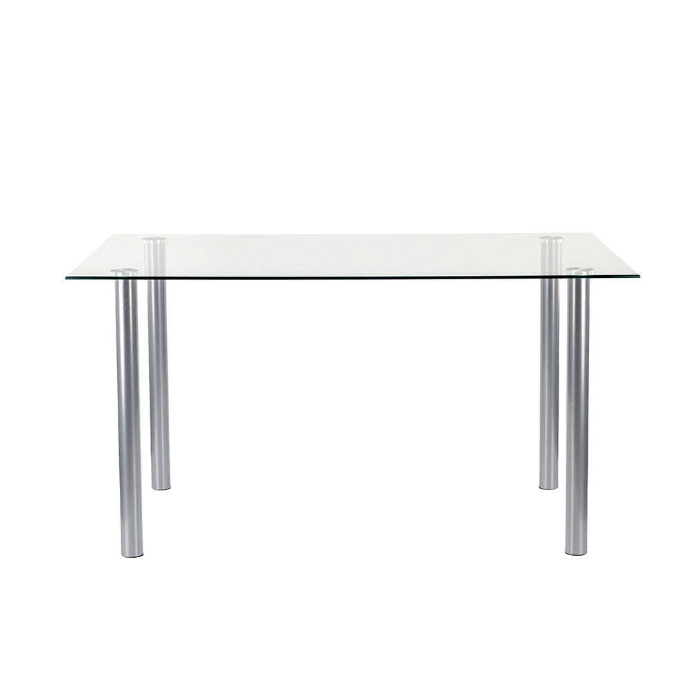 Berna 140 cm szögletes üveg étkezőasztal transparent