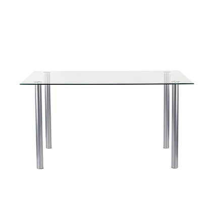 Berna 140 cm szögletes üveg étkezőasztal transparent
