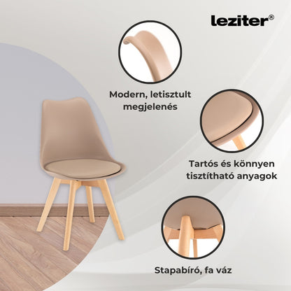 Liva 4+1 étkező garnitúra fehér-fekete