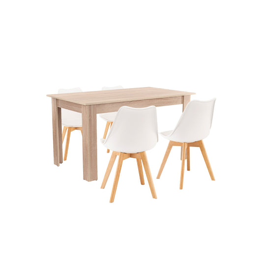 Zara 4+1 étkező garnitúra fehér-sonoma tölgy