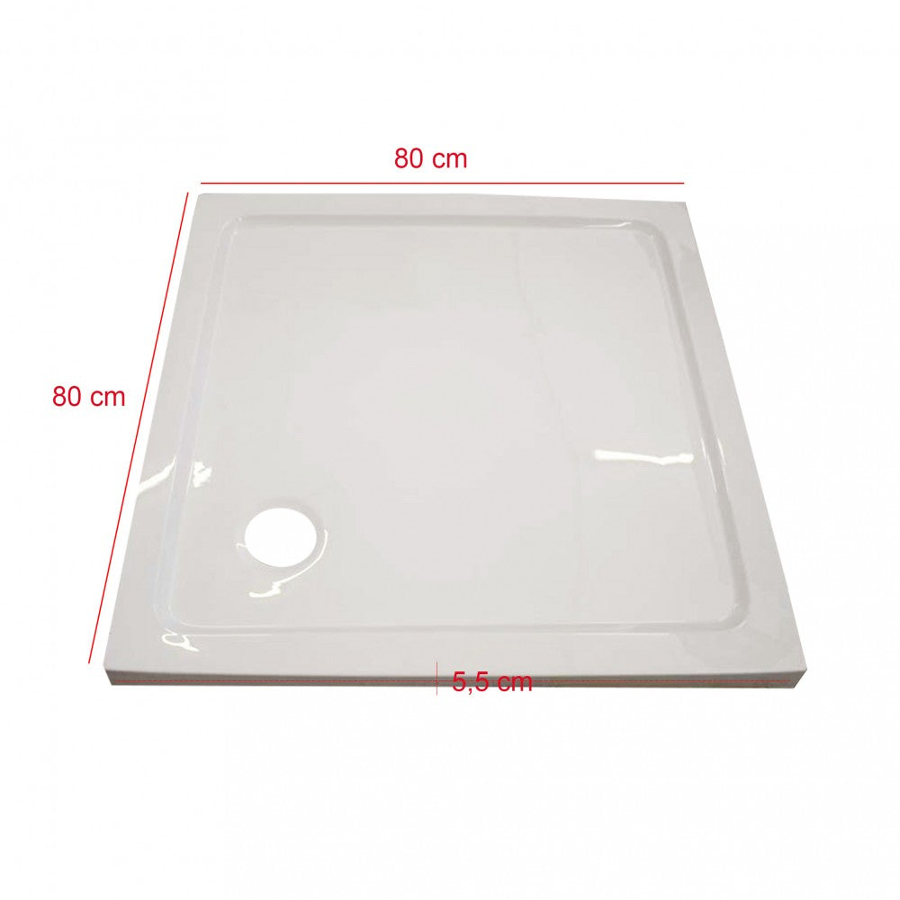 Modena Slim szögletes alacsony akril zuhanytálca, 8x8x5,5 cm-es méretben_1
