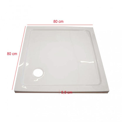 Modena Slim szögletes alacsony akril zuhanytálca, 8x8x5,5 cm-es méretben_1