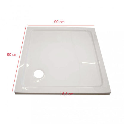 Modena Slim szögletes alacsony akril zuhanytálca, 9x9x5,5 cm-es méretben_1
