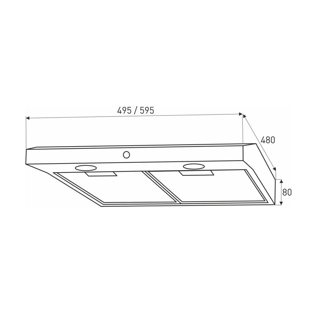 MODO 6 INOX Beépíthető konyhai páraelszívó 6 cm széles 8W_1