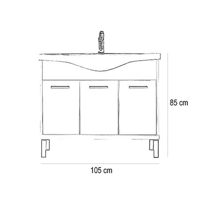 Nerva 105 cm-es bútorhoz alsószekrény mosdóval fehér