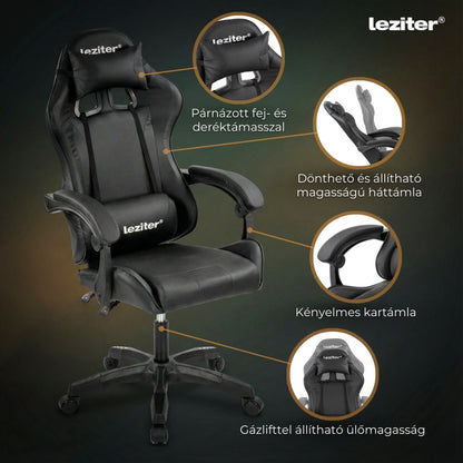 Raven gamer irodai forgószék fekete
