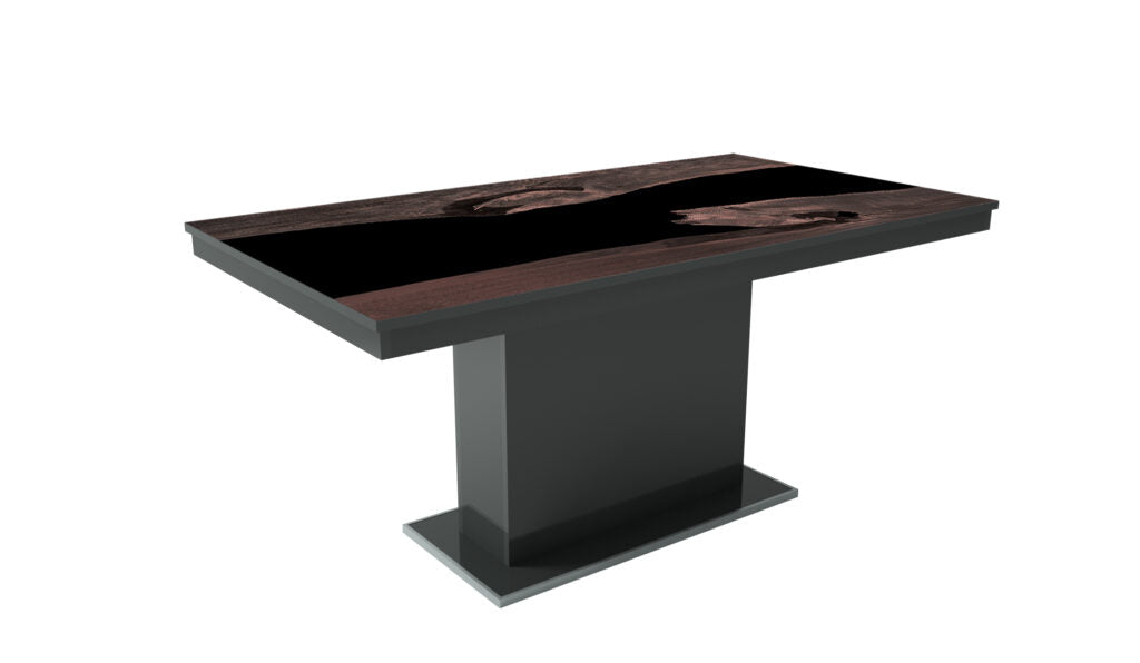 MAGASFÉNYŰ FLORA PLUSZ asztal (160 cm) Epoxy asztallappal