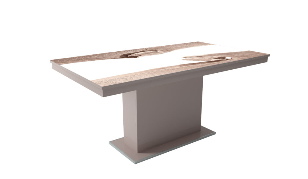 MAGASFÉNYŰ FLORA PLUSZ asztal (160 cm) Epoxy asztallappal