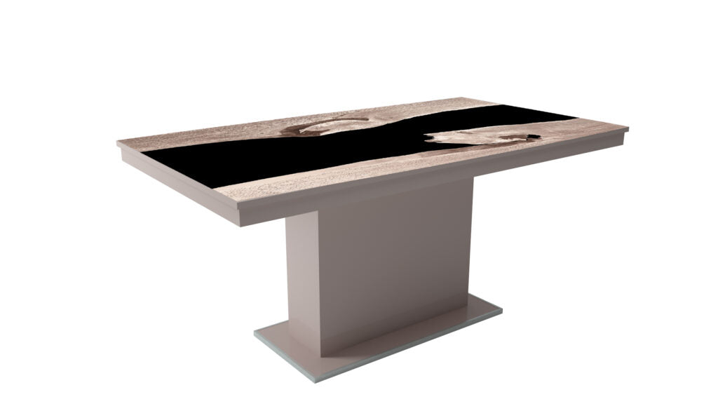 MAGASFÉNYŰ FLORA PLUSZ asztal (160 cm) Epoxy asztallappal