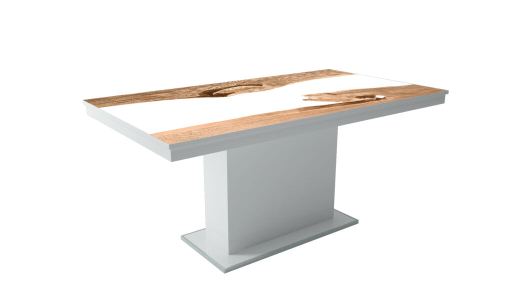 MAGASFÉNYŰ FLORA PLUSZ asztal (160 cm) Epoxy asztallappal