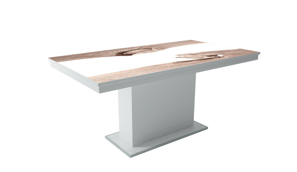 MAGASFÉNYŰ FLORA PLUSZ asztal (160 cm) Epoxy asztallappal