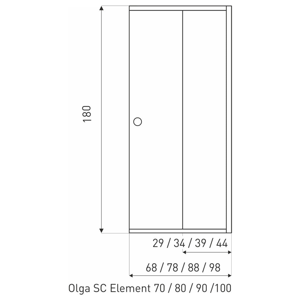 OLGA SQ 90 ELEMENT zuhanyajtó