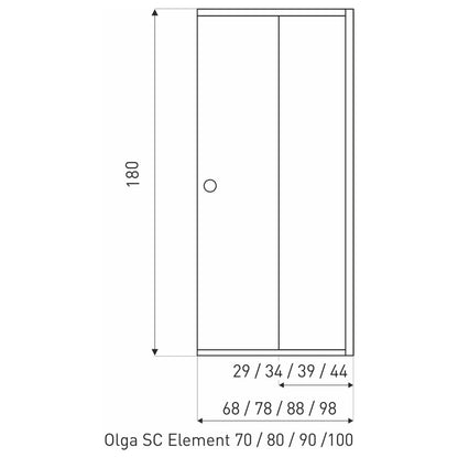 OLGA SQ 90 ELEMENT zuhanyajtó