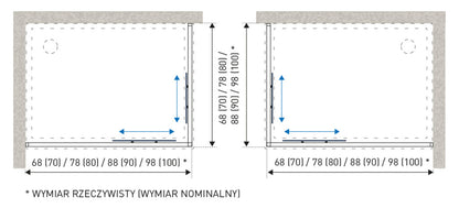 Olga SQ Element 80 zuhanyajtó fekete
