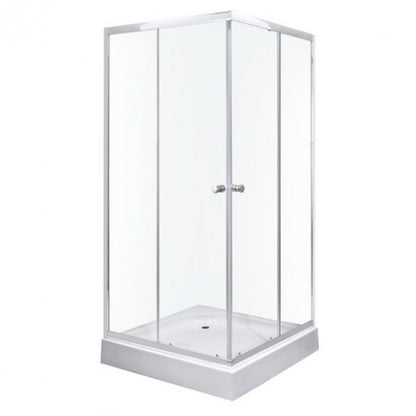 Olga SQ szögletes zuhanykabin tálcával 80x80x196cm - króm profil, víztiszta üveg