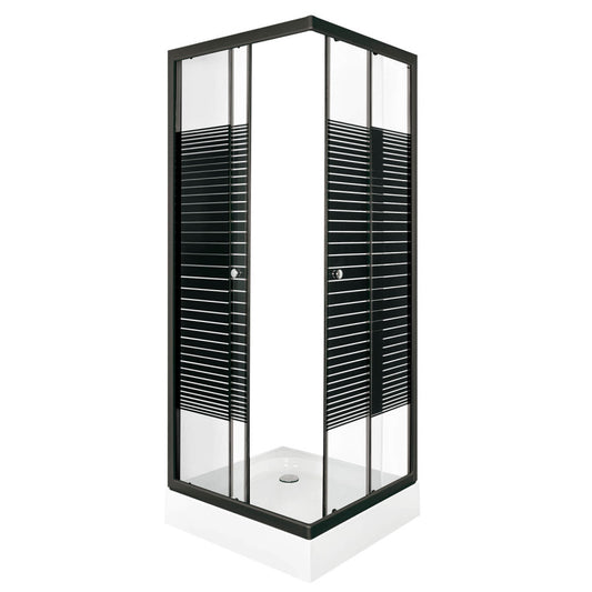 PICO Black stripe 9 szögletes zuhanykabin zuhanytálcával