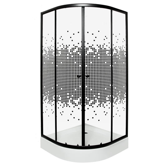 Pixel Black 8 íves zuhanykabin zuhanytálcával