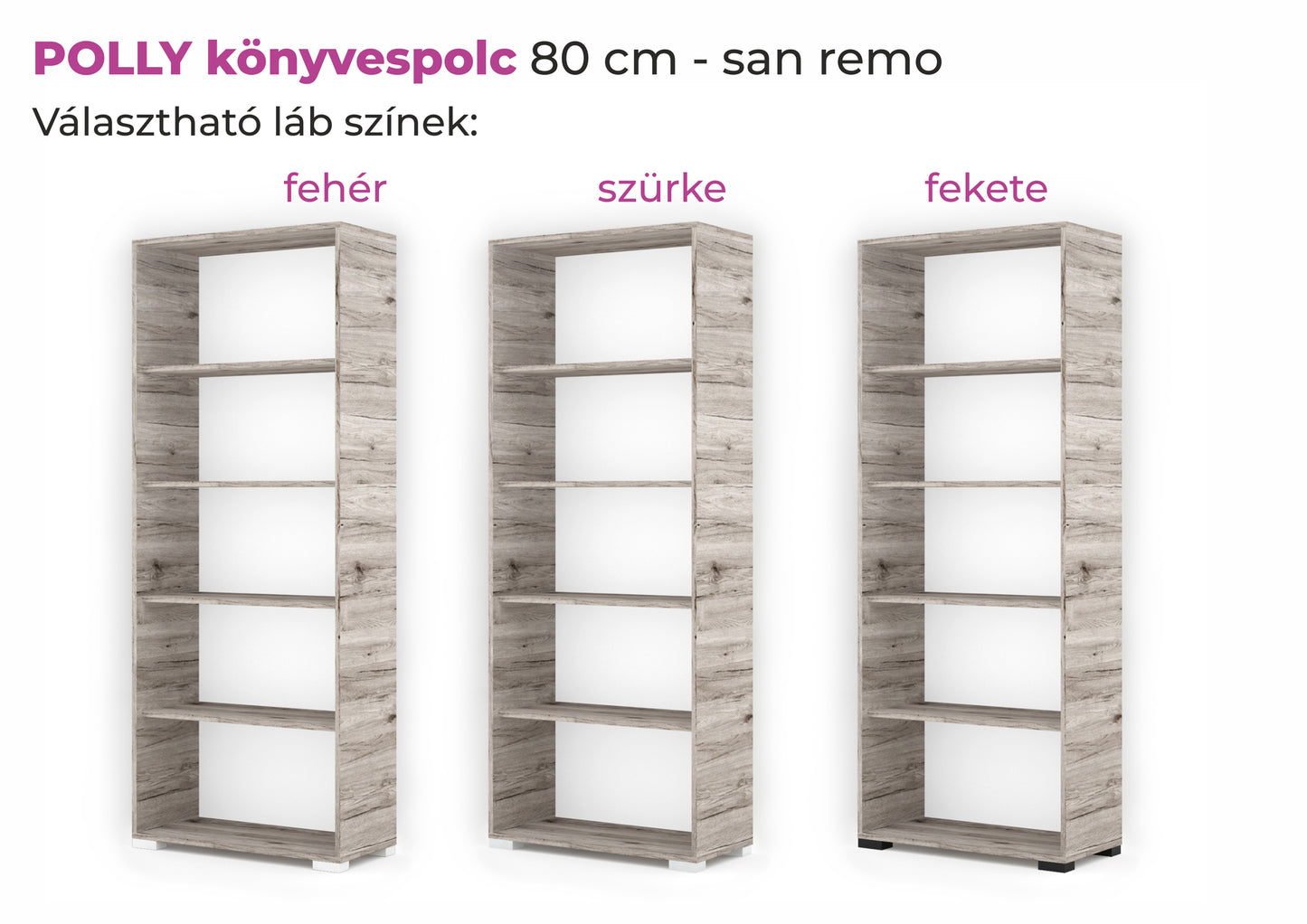 Polly könyvespolc 80 cm