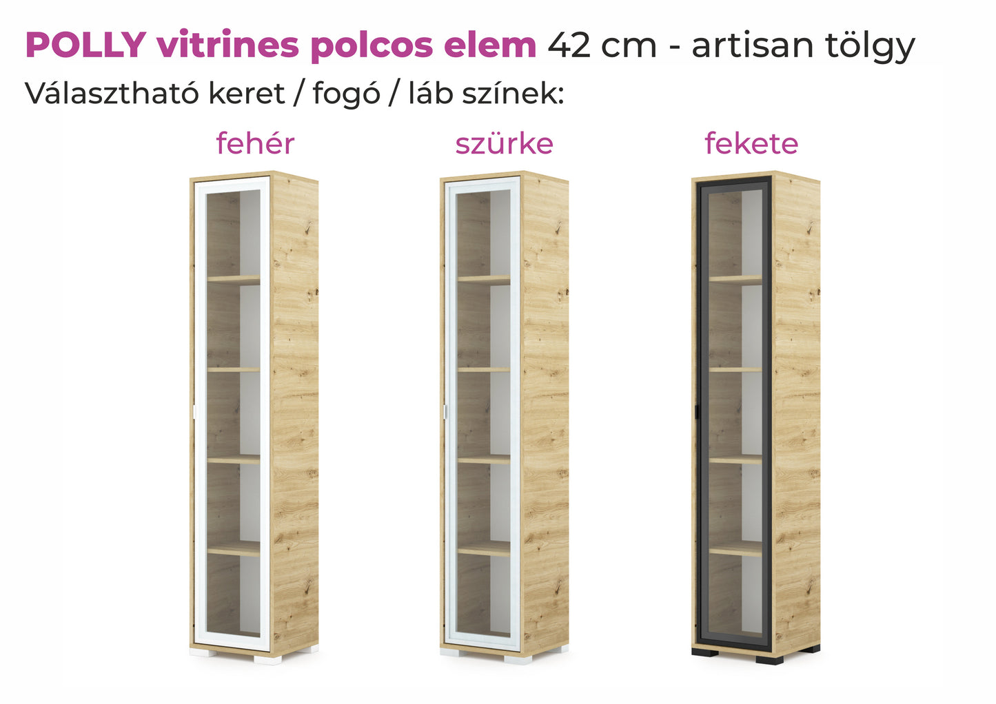 Polly vitrines polcos elem 42 cm