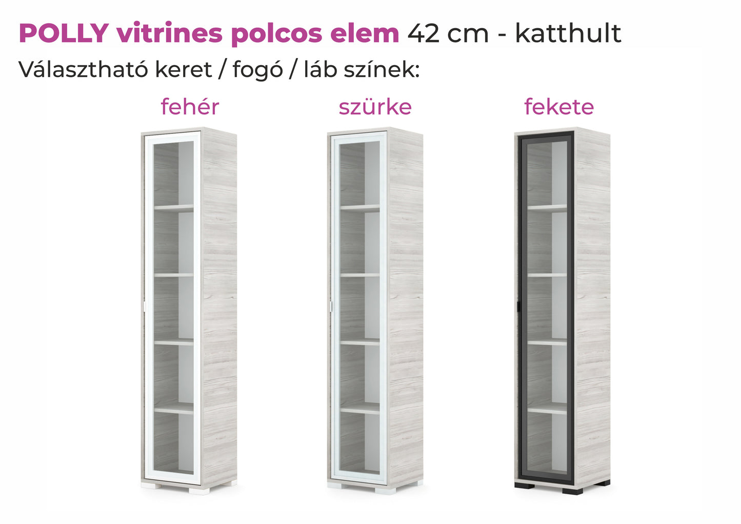 Polly vitrines polcos elem 42 cm