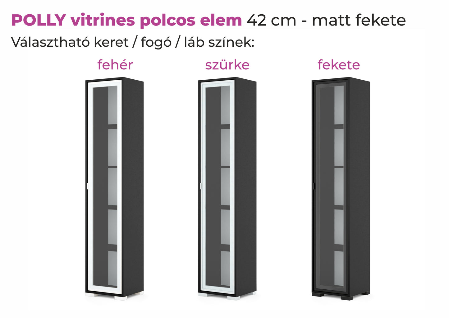 Polly vitrines polcos elem 42 cm