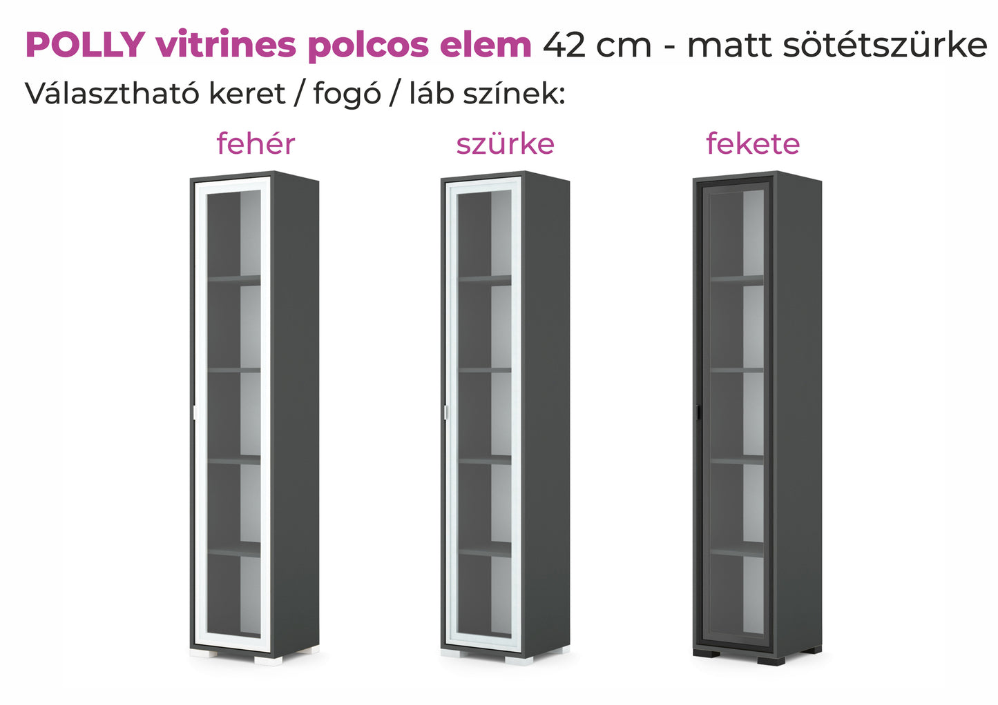 Polly vitrines polcos elem 42 cm