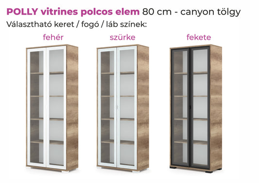 Polly vitrines polcos elem 80 cm