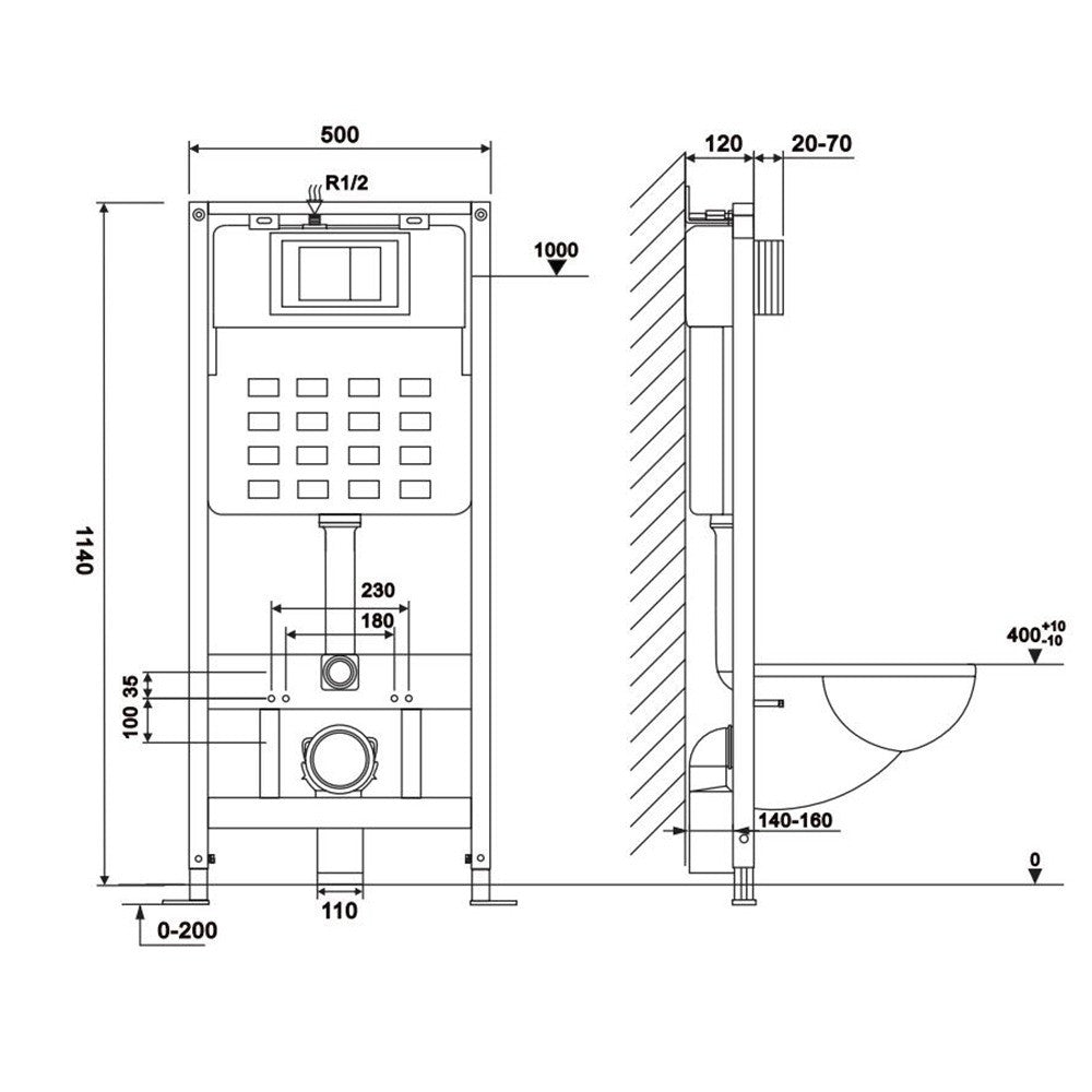 Roya Sydney 83W falba építhető WC tartály szett