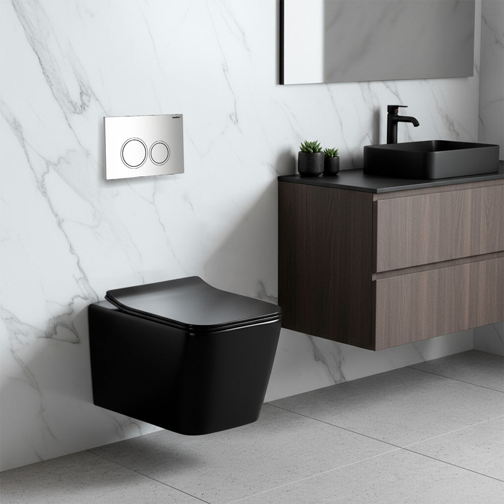 Roya Tina 82CHR falba építhető WC tartály szett fekete